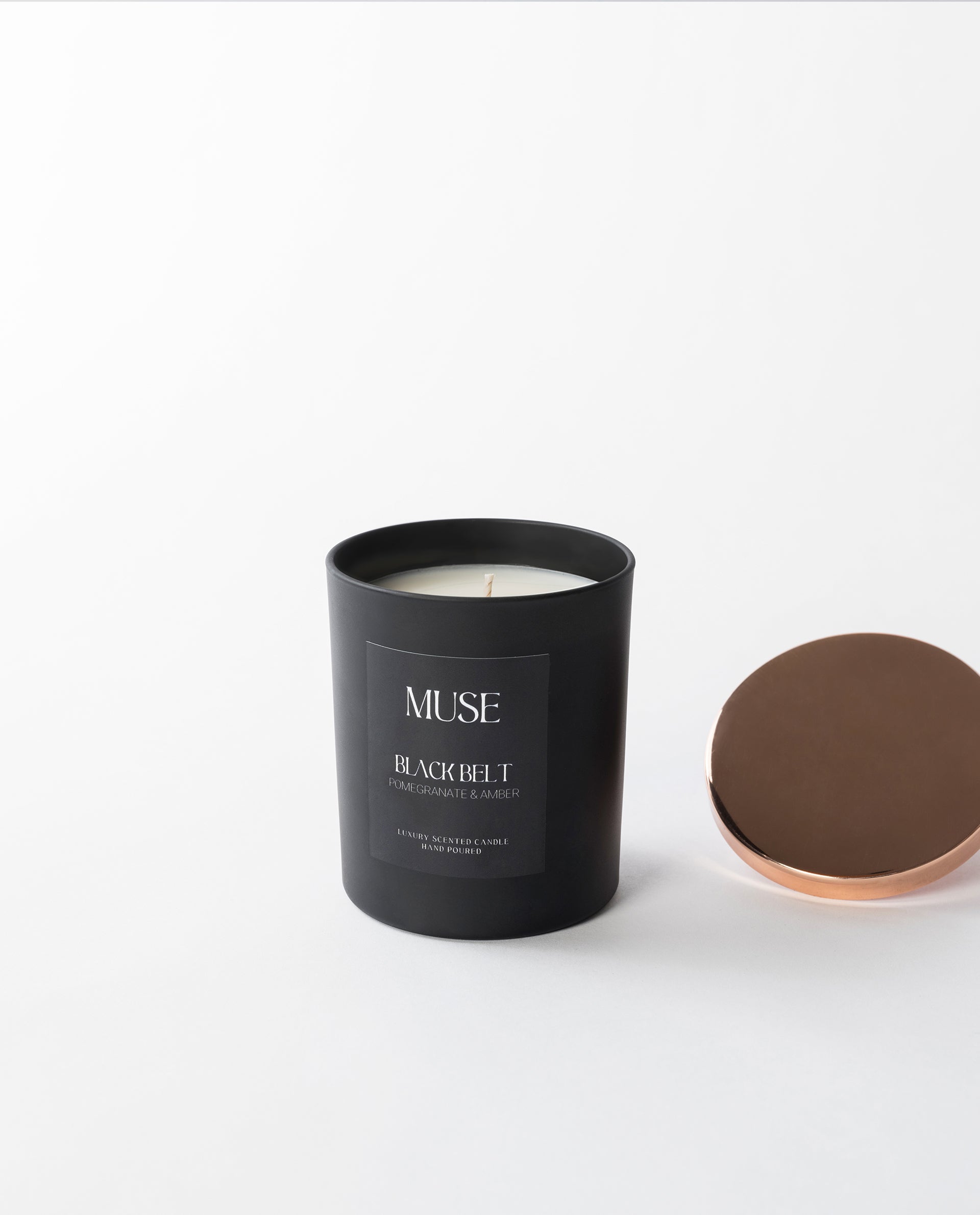 Black Belt Luxury Candle - POMEGRANATE & AMBER - 300ml - Muse Body Shape Boutique