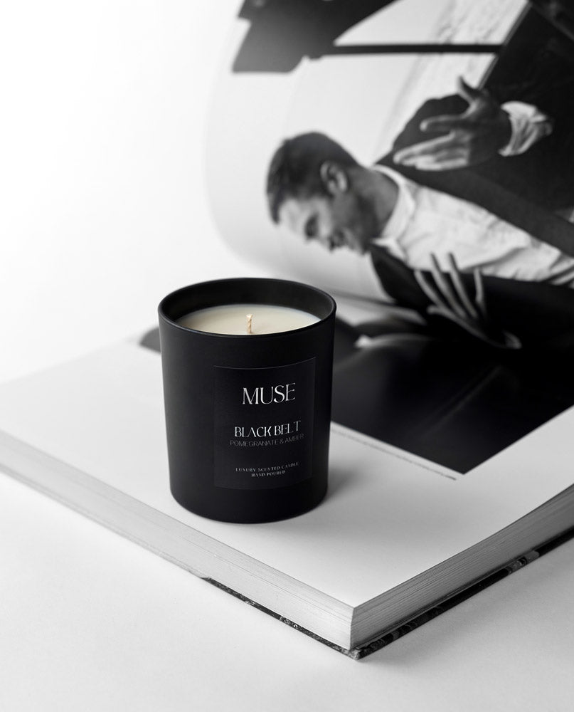 Black Belt Luxury Candle - POMEGRANATE & AMBER - 300ml - Muse Body Shape Boutique